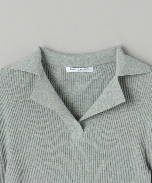 BEAUTY&YOUTH UNITED ARROWS / ビューティー&ユース ユナイテッドアローズ ニット・セーター | コットンリブ オープンカラーニット ウォッシャブル | 詳細10