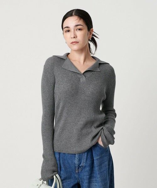 BEAUTY&YOUTH UNITED ARROWS / ビューティー&ユース ユナイテッドアローズ ニット・セーター | コットンリブ オープンカラーニット -ウォッシャブル- | 詳細12