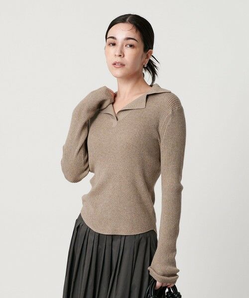 BEAUTY&YOUTH UNITED ARROWS / ビューティー&ユース ユナイテッドアローズ ニット・セーター | コットンリブ オープンカラーニット -ウォッシャブル- | 詳細19