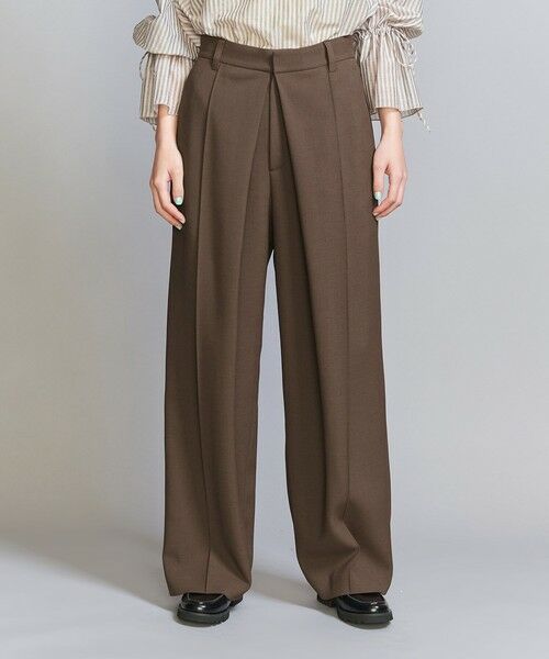 BEAUTY & YOUTH UNITED ARROWS/ビューティー&ユース ユナイテッドアローズ フロントタック ワイドパンツ DK. BROWN S BEAUTY & YOUTH UNITED ARROWS/ビューティー&ユース ユナイテッドアローズ フロントタック ワイドパンツ DK. BROWN S