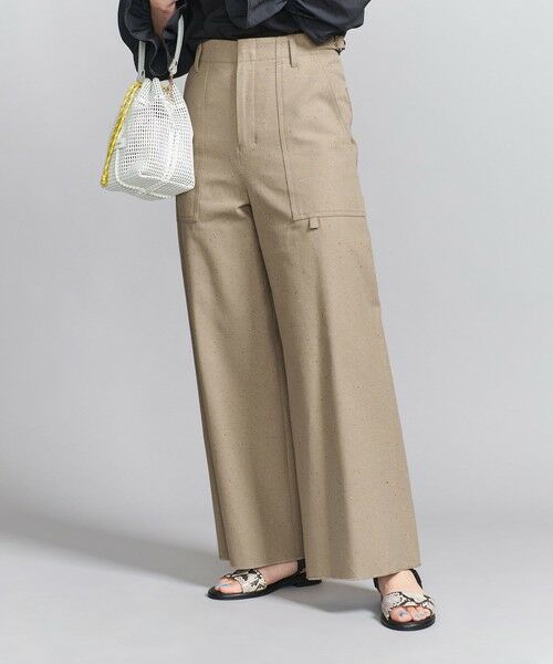 BEAUTY & YOUTH UNITED ARROWS/ビューティー&ユース ユナイテッドアローズ ネップツイル ワイドパンツ BEIGE S BEAUTY & YOUTH UNITED ARROWS/ビューティー&ユース ユナイテッドアローズ ネップツイル ワイドパンツ BEIGE S