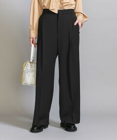 BEAUTY&YOUTH UNITED ARROWS / ビューティー&ユース ユナイテッドアローズ スラックス・ドレスパンツ | 【WEB限定 Wardrobe DAILY MINIMAL】ダブルクロス タックワイドストレートパンツ -ウォッシャブル-