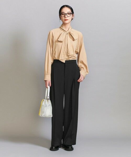 BEAUTY&YOUTH UNITED ARROWS / ビューティー&ユース ユナイテッドアローズ スラックス・ドレスパンツ | 【WEB限定 Wardrobe DAILY MINIMAL】ダブルクロス タックワイドストレートパンツ -ウォッシャブル- | 詳細3