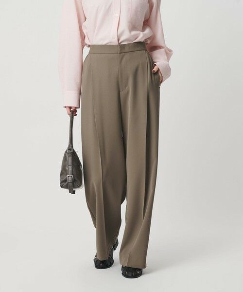 BEAUTY&YOUTH UNITED ARROWS / ビューティー&ユース ユナイテッドアローズ スラックス・ドレスパンツ | 【WEB限定 Wardrobe DAILY MINIMAL】ダブルクロス タックワイドストレートパンツ -ウォッシャブル- | 詳細12