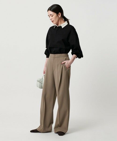 BEAUTY&YOUTH UNITED ARROWS / ビューティー&ユース ユナイテッドアローズ スラックス・ドレスパンツ | 【WEB限定 Wardrobe DAILY MINIMAL】ダブルクロス タックワイドストレートパンツ -ウォッシャブル- | 詳細14