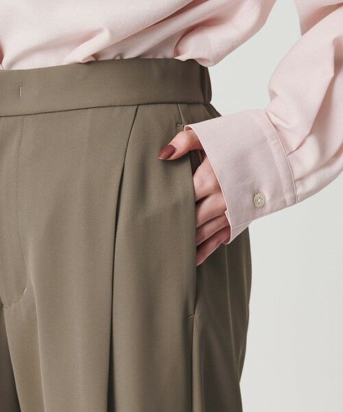 BEAUTY&YOUTH UNITED ARROWS / ビューティー&ユース ユナイテッドアローズ スラックス・ドレスパンツ | 【WEB限定 Wardrobe DAILY MINIMAL】ダブルクロス タックワイドストレートパンツ ウォッシャブル | 詳細16