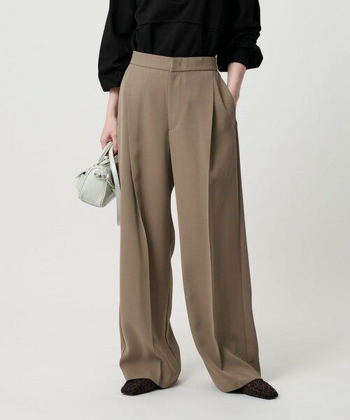 BEAUTY&YOUTH UNITED ARROWS / ビューティー&ユース ユナイテッドアローズ スラックス・ドレスパンツ | 【WEB限定 Wardrobe DAILY MINIMAL】ダブルクロス タックワイドストレートパンツ -ウォッシャブル- | 詳細12
