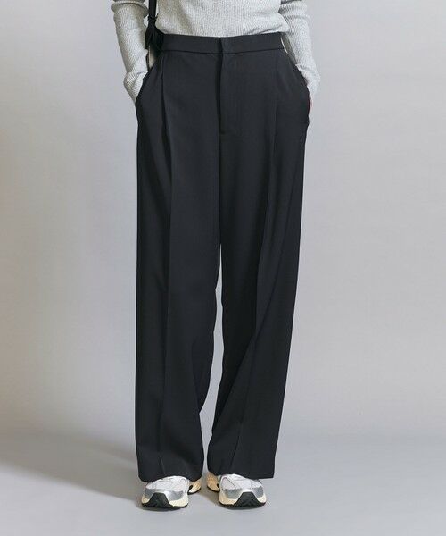 BEAUTY&YOUTH UNITED ARROWS / ビューティー&ユース ユナイテッドアローズ スラックス・ドレスパンツ | 【WEB限定 Wardrobe DAILY MINIMAL】ダブルクロス タックワイドストレートパンツ -ウォッシャブル- | 詳細23