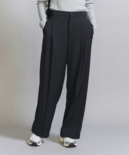 BEAUTY&YOUTH UNITED ARROWS / ビューティー&ユース ユナイテッドアローズ スラックス・ドレスパンツ | 【WEB限定 Wardrobe DAILY MINIMAL】ダブルクロス タックワイドストレートパンツ -ウォッシャブル- | 詳細24