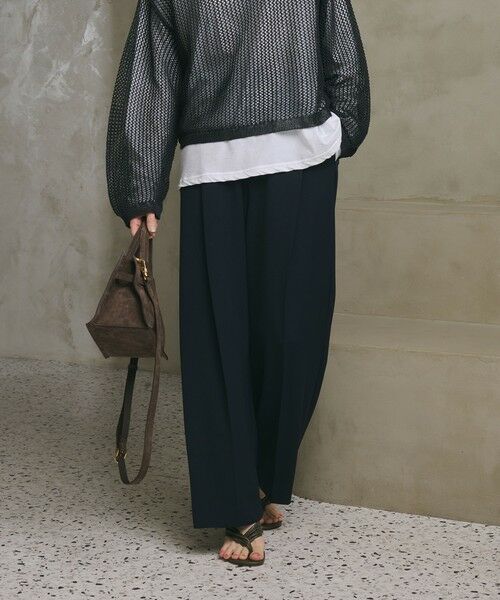 BEAUTY&YOUTH UNITED ARROWS / ビューティー&ユース ユナイテッドアローズ スラックス・ドレスパンツ | 【WEB限定 Wardrobe DAILY MINIMAL】ダブルクロス タックワイドストレートパンツ ウォッシャブル | 詳細27
