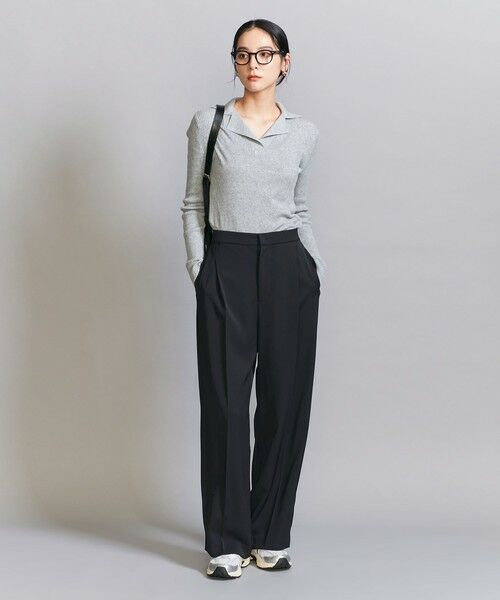 BEAUTY&YOUTH UNITED ARROWS / ビューティー&ユース ユナイテッドアローズ スラックス・ドレスパンツ | 【WEB限定 Wardrobe DAILY MINIMAL】ダブルクロス タックワイドストレートパンツ -ウォッシャブル- | 詳細25