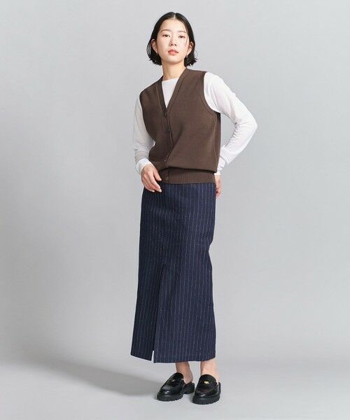 BEAUTY&YOUTH UNITED ARROWS フロントボタンニットベスト BEAUTY＆YOUTH UNITED ARROWS ベスト ジレ フロントボタン V