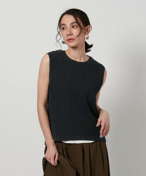 BEAUTY & YOUTH UNITED ARROWS/ビューティー&ユース ユナイテッドアローズ ジャガードノースリーブニット -ウォッシャブル- BLACK FREE BEAUTY & YOUTH UNITED ARROWS/ビューティー&ユース ユナイテッドアローズ ジャガードノースリーブニット -ウォッシャブル- BLACK FREE