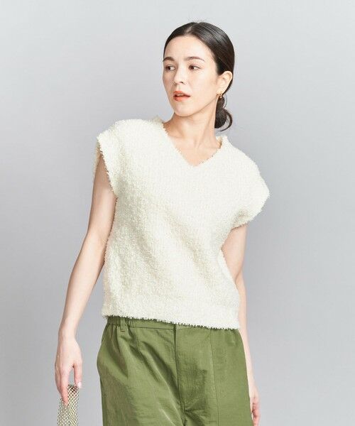 BEAUTY & YOUTH UNITED ARROWS/ビューティー&ユース ユナイテッドアローズ 【WEB限定】ファンシーヤーン Vネックベスト WHITE FREE BEAUTY & YOUTH UNITED ARROWS/ビューティー&ユース ユナイテッドアローズ 【WEB限定】ファンシーヤーン Vネックベスト WHITE FREE