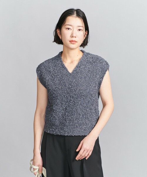 BEAUTY & YOUTH UNITED ARROWS/ビューティー&ユース ユナイテッドアローズ 【WEB限定】ファンシーヤーン Vネックベスト NAVY FREE BEAUTY & YOUTH UNITED ARROWS/ビューティー&ユース ユナイテッドアローズ 【WEB限定】ファンシーヤーン Vネックベスト NAVY FREE