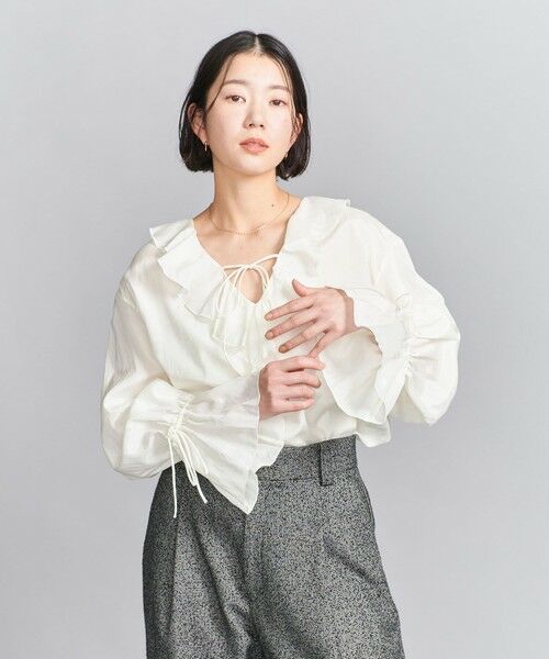 BEAUTY&YOUTH UNITED ARROWS / ビューティー&ユース ユナイテッドアローズ シャツ・ブラウス | レーヨンコットンローン ラッフルシャツ | 詳細1