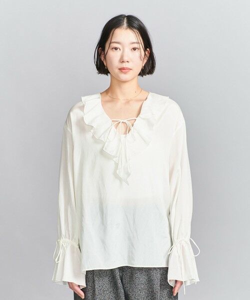 BEAUTY&YOUTH UNITED ARROWS / ビューティー&ユース ユナイテッドアローズ シャツ・ブラウス | レーヨンコットンローン ラッフルシャツ | 詳細4