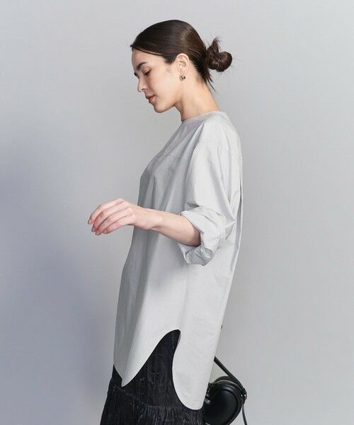 BEAUTY & YOUTH UNITED ARROWS/ビューティー&ユース ユナイテッドアローズ コットン クルーネック ブラウス LT. GRAY M BEAUTY & YOUTH UNITED ARROWS/ビューティー&ユース ユナイテッドアローズ コットン クルーネック ブラウス LT. GRAY M