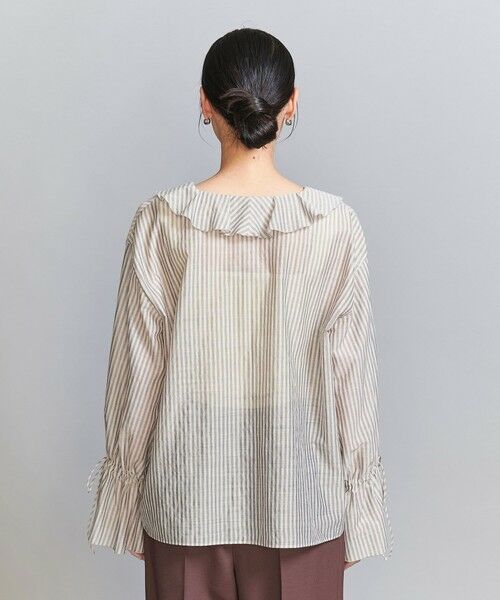 【新品タグ付き】ストライプ ラッフルシャツBEAUTY&YOUTH BEAUTY&YOUTH UNITED ARROWS（ビューティーアンドユース