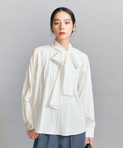 BEAUTY&YOUTH UNITED ARROWS / ビューティー&ユース ユナイテッドアローズ シャツ・ブラウス | 【WEB限定 Wardrobe DAILY MINIMAL】リボンタイブラウス -2WAY/ウォッシャブル- | 詳細3