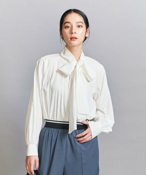 BEAUTY & YOUTH UNITED ARROWS/ビューティー&ユース ユナイテッドアローズ 【WEB限定 Wardrobe DAILY MINIMAL】リボンタイブラウス -2WAY/ウォッシャブル- WHITE FREE BEAUTY & YOUTH UNITED ARROWS/ビューティー&ユース ユナイテッドアローズ 【WEB限定 Wardrobe DAILY MINIMAL】リボンタイブラウス -2WAY/ウォッシャブル- WHITE FREE