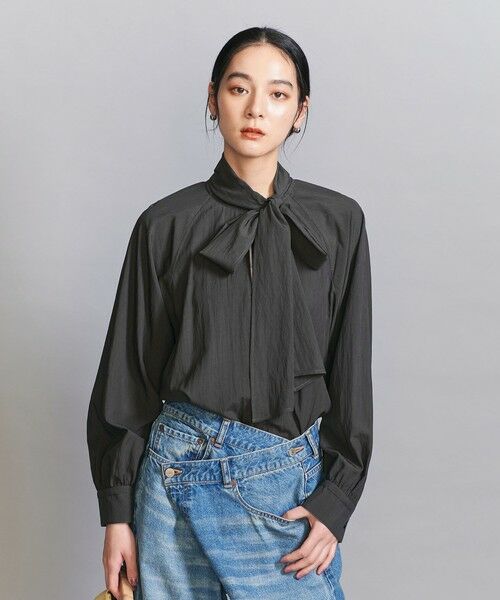 BEAUTY&YOUTH UNITED ARROWS / ビューティー&ユース ユナイテッドアローズ シャツ・ブラウス | 【WEB限定 Wardrobe DAILY MINIMAL】リボンタイブラウス -2WAY/ウォッシャブル- | 詳細9