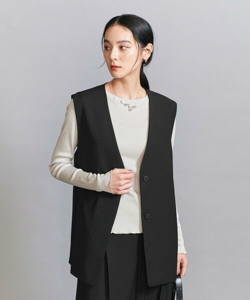 BEAUTY&YOUTH UNITED ARROWS / ビューティー&ユース ユナイテッドアローズ ベスト | 【WEB限定 Wardrobe DAILY MINIMAL】ダブルクロス リボンベルトジレ ウォッシャブル | 詳細1