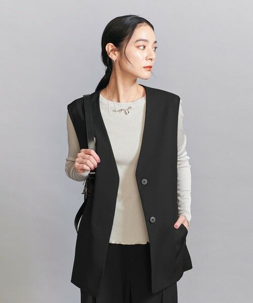 BEAUTY&YOUTH UNITED ARROWS / ビューティー&ユース ユナイテッドアローズ ベスト | 【WEB限定 Wardrobe DAILY MINIMAL】ダブルクロス リボンベルトジレ ウォッシャブル | 詳細2