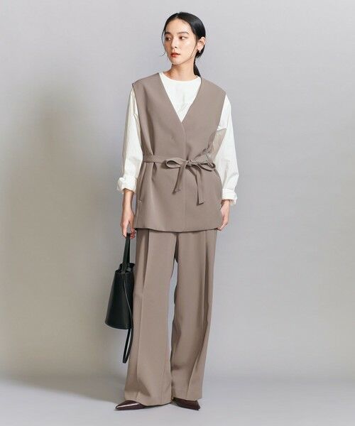 BEAUTY&YOUTH UNITED ARROWS / ビューティー&ユース ユナイテッドアローズ ベスト | 【WEB限定 Wardrobe DAILY MINIMAL】ダブルクロス リボンベルトジレ ウォッシャブル | 詳細12