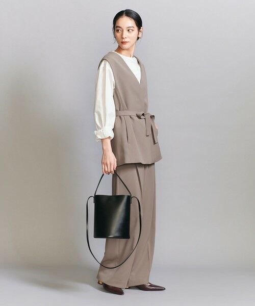 BEAUTY&YOUTH UNITED ARROWS / ビューティー&ユース ユナイテッドアローズ ベスト | 【WEB限定 Wardrobe DAILY MINIMAL】ダブルクロス リボンベルトジレ ウォッシャブル | 詳細13