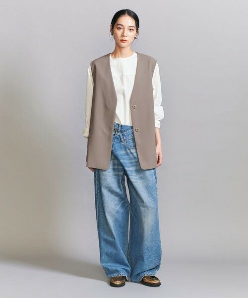 【美品】ユナイテッドアローズ　Vネック　ベスト　ジレ　ベルト 3600024Y0142_l1_a023.jpg