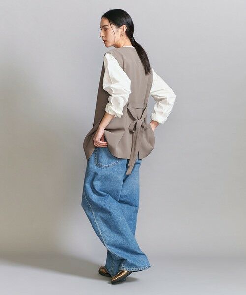 BEAUTY&YOUTH UNITED ARROWS / ビューティー&ユース ユナイテッドアローズ ベスト | 【WEB限定 Wardrobe DAILY MINIMAL】ダブルクロス リボンベルトジレ ウォッシャブル | 詳細15