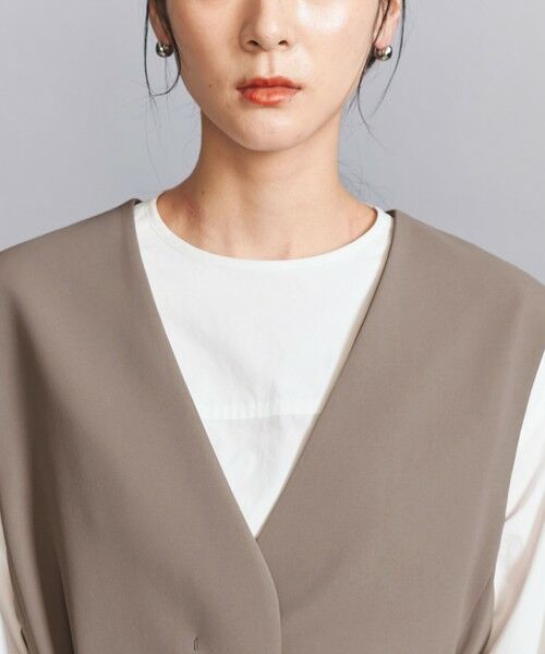 BEAUTY&YOUTH UNITED ARROWS / ビューティー&ユース ユナイテッドアローズ ベスト | 【WEB限定 Wardrobe DAILY MINIMAL】ダブルクロス リボンベルトジレ ウォッシャブル | 詳細19