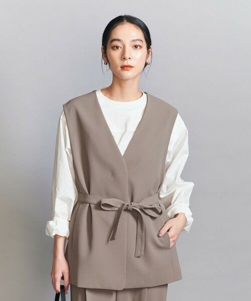 BEAUTY & YOUTH UNITED ARROWS/ビューティー&ユース ユナイテッドアローズ 【WEB限定 Wardrobe DAILY MINIMAL】ダブルクロス リボンベルトジレ -ウォッシャブル- MOCA M BEAUTY & YOUTH UNITED ARROWS/ビューティー&ユース ユナイテッドアローズ 【WEB限定 Wardrobe DAILY MINIMAL】ダブルクロス リボンベルトジレ -ウォッシャブル- MOCA M