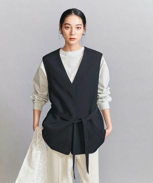 BEAUTY&YOUTH UNITED ARROWS / ビューティー&ユース ユナイテッドアローズ ベスト | 【WEB限定 Wardrobe DAILY MINIMAL】ダブルクロス リボンベルトジレ ウォッシャブル | 詳細30