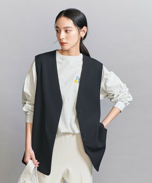 BEAUTY & YOUTH UNITED ARROWS/ビューティー&ユース ユナイテッドアローズ 【WEB限定 Wardrobe DAILY MINIMAL】ダブルクロス リボンベルトジレ -ウォッシャブル- NAVY S BEAUTY & YOUTH UNITED ARROWS/ビューティー&ユース ユナイテッドアローズ 【WEB限定 Wardrobe DAILY MINIMAL】ダブルクロス リボンベルトジレ -ウォッシャブル- NAVY S
