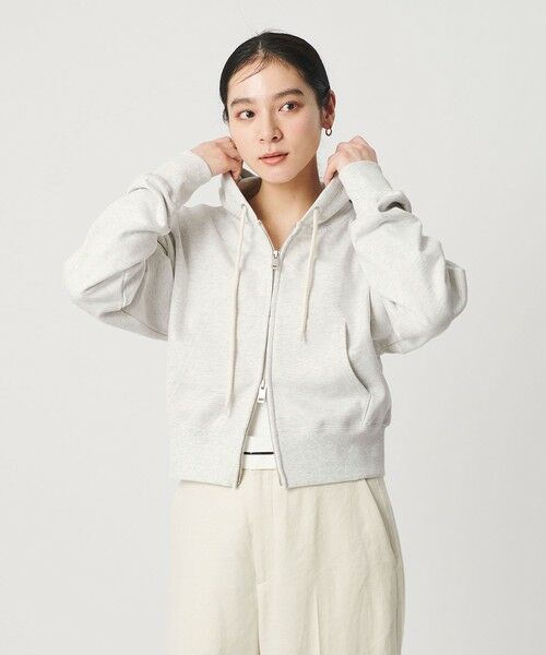 BEAUTY&YOUTH UNITED ARROWS / ビューティー&ユース ユナイテッドアローズ カーディガン・ボレロ | コットン ショートフロントジップパーカー | 詳細1