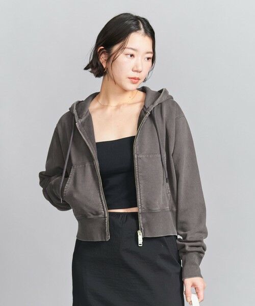 BEAUTY&YOUTH UNITED ARROWS / ビューティー&ユース ユナイテッドアローズ カーディガン・ボレロ | コットン ショートフロントジップパーカ | 詳細8