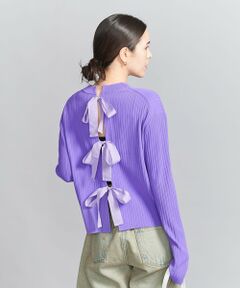 Super Beauty 紫色 フリル ロングスリーブ カーディガン オンライン限定商品】 Super カーディガン ロングスリーブ