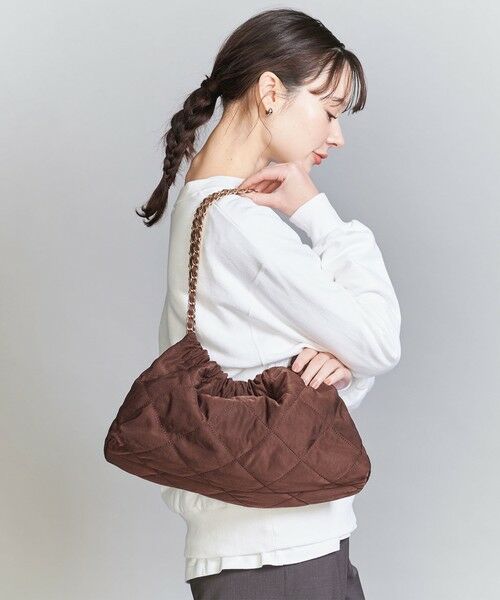 BEAUTY & YOUTH UNITED ARROWS/ビューティー&ユース ユナイテッドアローズ キルト チェーン ショルダーバッグ DK. BROWN FREE BEAUTY & YOUTH UNITED ARROWS/ビューティー&ユース ユナイテッドアローズ キルト チェーン ショルダーバッグ DK. BROWN FREE