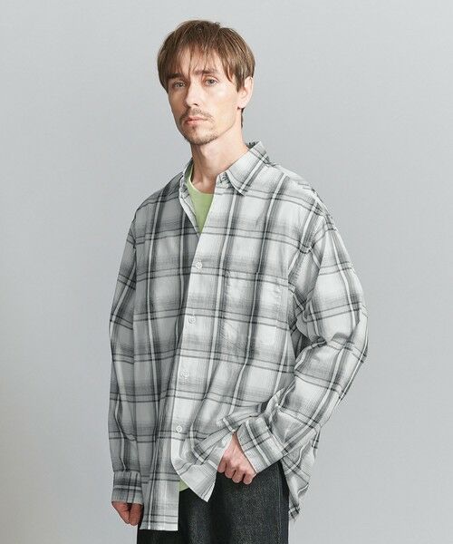 BEAUTY & YOUTH UNITED ARROWS/ビューティー&ユース ユナイテッドアローズ <one BEAUTY & YOUTH> シアー チェック レギュラー グランデシャツ WHITE L BEAUTY & YOUTH UNITED ARROWS/ビューティー&ユース ユナイテッドアローズ <one BEAUTY & YOUTH> シアー チェック レギュラー グランデシャツ WHITE L