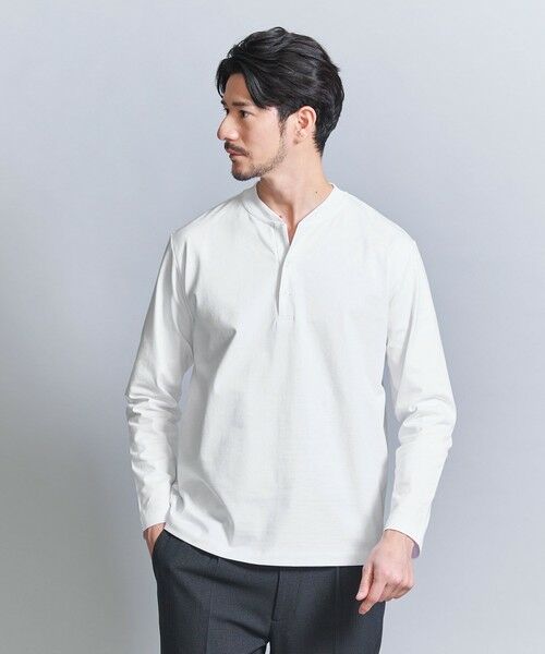 BEAUTY&YOUTH UNITED ARROWS / ビューティー&ユース ユナイテッドアローズ カットソー | 【WEB限定 WARDROBE SMART】クリア ガスコットン ヘンリーネック カットソー【抗菌・防臭】 | 詳細4