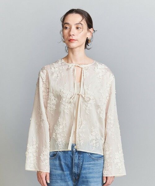 みじんこ様 BEAUTY&YOUTH セルロースナイロン エンブロイダリーシャツ BEAUTY&YOUTH UNITED ARROWS｜セルロースナイロン エンブロイ