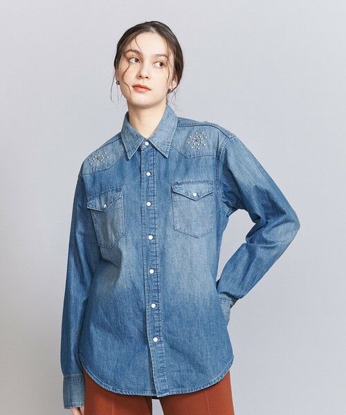 BEAUTY & YOUTH UNITED ARROWS/ビューティー&ユース ユナイテッドアローズ <Wrangler>スタッズ ウエスタンデニムシャツ COBALT M BEAUTY & YOUTH UNITED ARROWS/ビューティー&ユース ユナイテッドアローズ <Wrangler>スタッズ ウエスタンデニムシャツ COBALT M