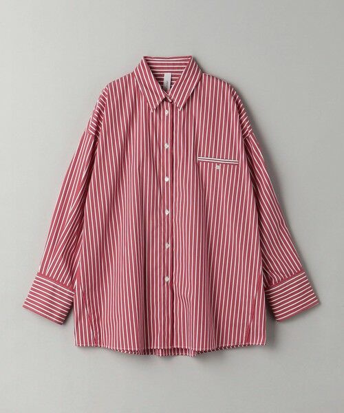 BEAUTY & YOUTH UNITED ARROWS/ビューティー&ユース ユナイテッドアローズ <provoke>ストライプ ビッグシャツ RED FREE BEAUTY & YOUTH UNITED ARROWS/ビューティー&ユース ユナイテッドアローズ <provoke>ストライプ ビッグシャツ RED FREE