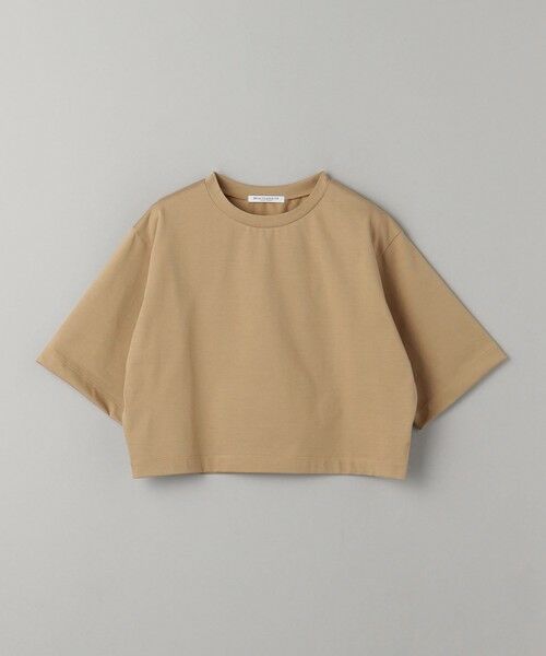 「UNITED ARROWS」 半袖Tシャツ FREE ベージュ レディース リブ バイカラーパイピング Tシャツ （カットソー）｜UNITED