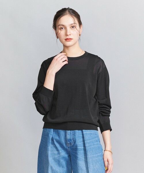 BEAUTY & YOUTH UNITED ARROWS/ビューティー&ユース ユナイテッドアローズ コットンプレーンクルーネック ニットプルオーバー -ウォッシャブル- BLACK FREE BEAUTY & YOUTH UNITED ARROWS/ビューティー&ユース ユナイテッドアローズ コットンプレーンクルーネック ニットプルオーバー -ウォッシャブル- BLACK FREE