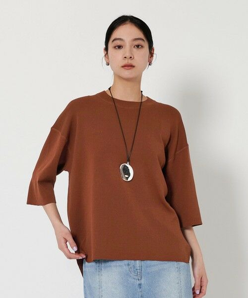 BEAUTY & YOUTH UNITED ARROWS/ビューティー&ユース ユナイテッドアローズ ハーフスリーブ ニットプルオーバー -ウォッシャブル- DK. BROWN FREE BEAUTY & YOUTH UNITED ARROWS/ビューティー&ユース ユナイテッドアローズ ハーフスリーブ ニットプルオーバー -ウォッシャブル- DK. BROWN FREE