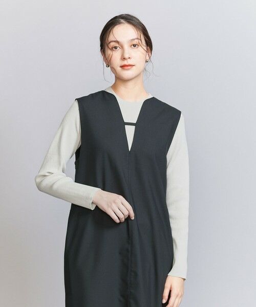 BEAUTY & YOUTH UNITED ARROWS/ビューティー&ユース ユナイテッドアローズ リブライン ニット プルオーバー -ウォッシャブル- LT. GRAY FREE BEAUTY & YOUTH UNITED ARROWS/ビューティー&ユース ユナイテッドアローズ リブライン ニット プルオーバー -ウォッシャブル- LT. GRAY FREE