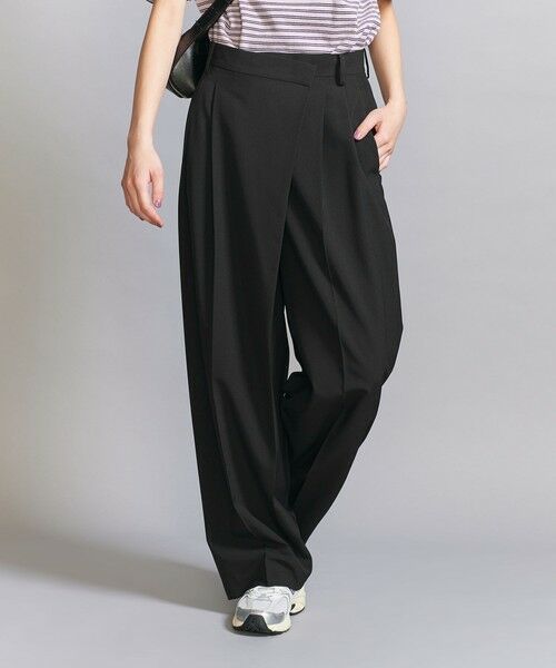 BEAUTY & YOUTH UNITED ARROWS/ビューティー&ユース ユナイテッドアローズ ポプリン 2タック ラップパンツ -ウォッシャブル- BLACK S BEAUTY & YOUTH UNITED ARROWS/ビューティー&ユース ユナイテッドアローズ ポプリン 2タック ラップパンツ -ウォッシャブル- BLACK S